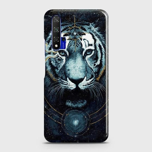 Honor 20 Cover - Vintage Galaxy Tiger Printed Hard Case with Life Time Colors Guarantee