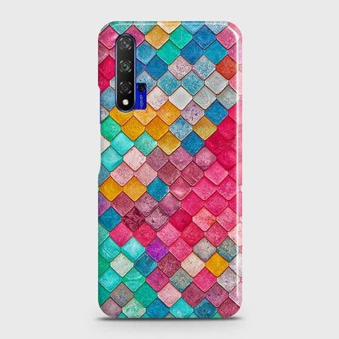 Honor 20 Cover - Chic Colorful Mermaid Printed Hard Case with Life Time Colors Guarantee