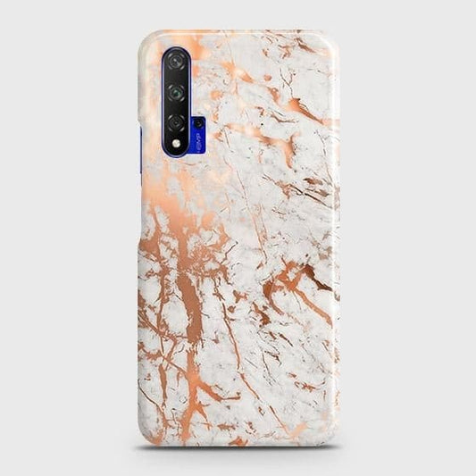 Honor 20 Cover - In Chic Rose Gold Chrome Style Printed Hard Case with Life Time Colors Guarantee