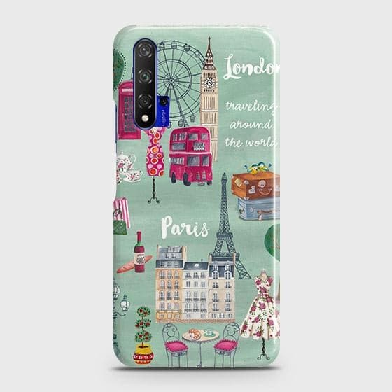 Honor 20 Cover - Matte Finish - London, Paris, New York ModernPrinted Hard Case with Life Time Colors Guarantee