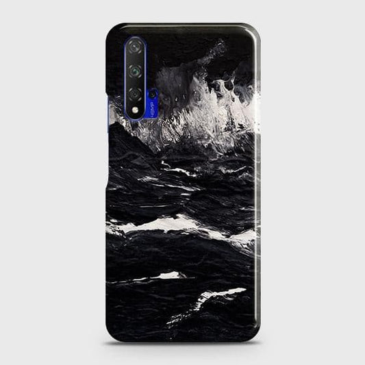 Honor 20 Cover - Black Ocean Marble Trendy Printed Hard Case with Life Time Colors Guarantee