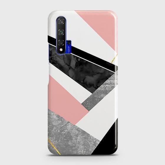 Honor 20 Cover - Matte Finish - Geometric Luxe Marble Trendy Printed Hard Case with Life Time Colors Guarantee