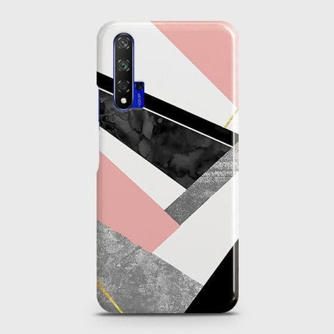 Honor 20 Cover - Matte Finish - Geometric Luxe Marble Trendy Printed Hard Case with Life Time Colors Guarantee