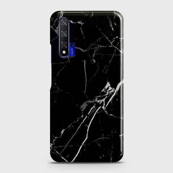 Honor 20 Cover - Black Modern Classic Marble Printed Hard Case with Life Time Colors Guarantee