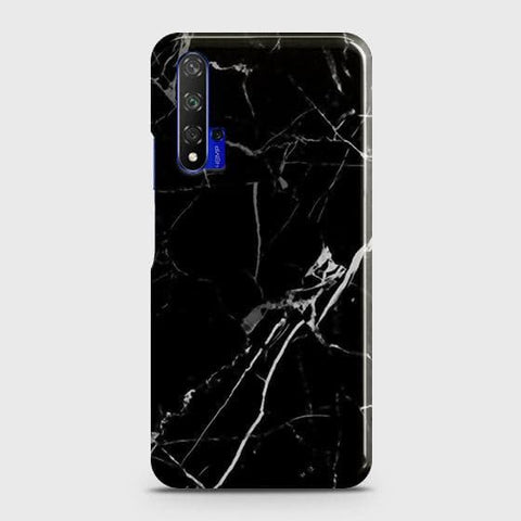 Honor 20 Cover - Black Modern Classic Marble Printed Hard Case with Life Time Colors Guarantee