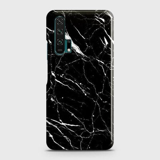 Honor 20 Pro Cover - Trendy Black Marble Printed Hard Case with Life Time Colors Guarantee