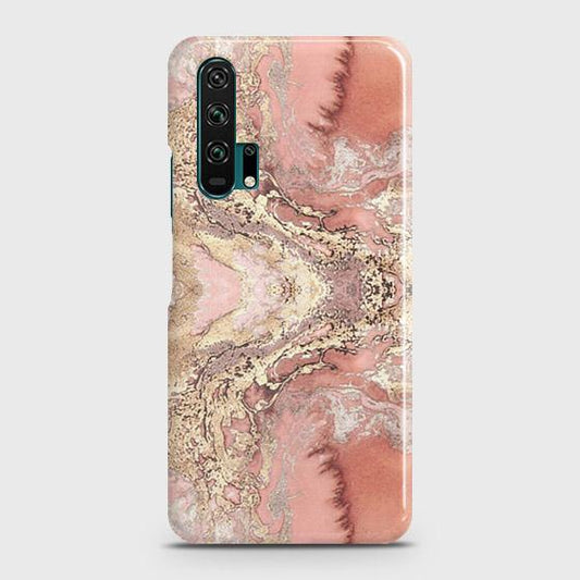 Honor 20 Pro Cover - Trendy Chic Rose Gold Marble Printed Hard Case with Life Time Colors Guarantee