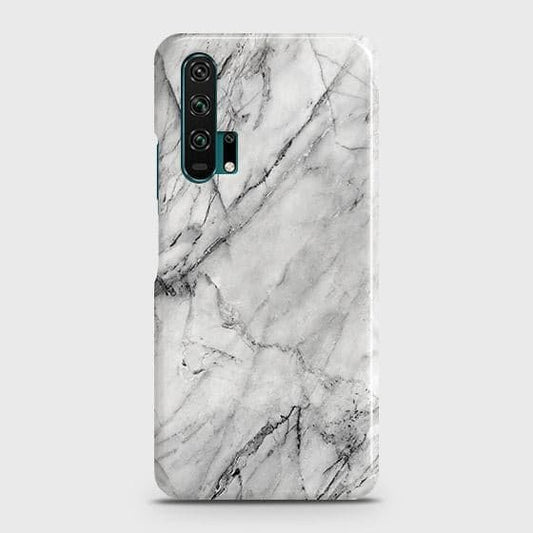 Honor 20 Pro Cover - Matte Finish - Trendy White Floor Marble Printed Hard Case with Life Time Colors Guarantee - D2
