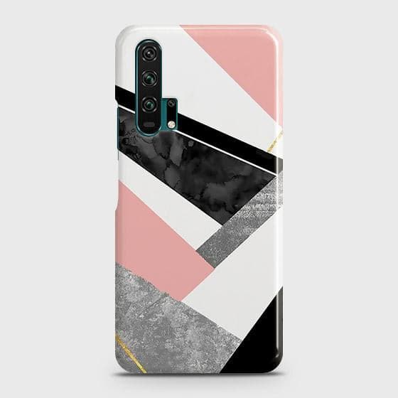 Honor 20 Pro Cover - Matte Finish - Geometric Luxe Marble Trendy Printed Hard Case with Life Time Colors Guarantee