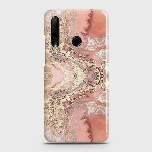 Honor 20 lite Cover - Trendy Chic Rose Gold Marble Printed Hard Case with Life Time Colors Guarantee