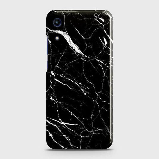 Honor 8A Without Sensor Cut Cover - Trendy Black Marble Printed Hard Case with Life Time Colors Guarantee
