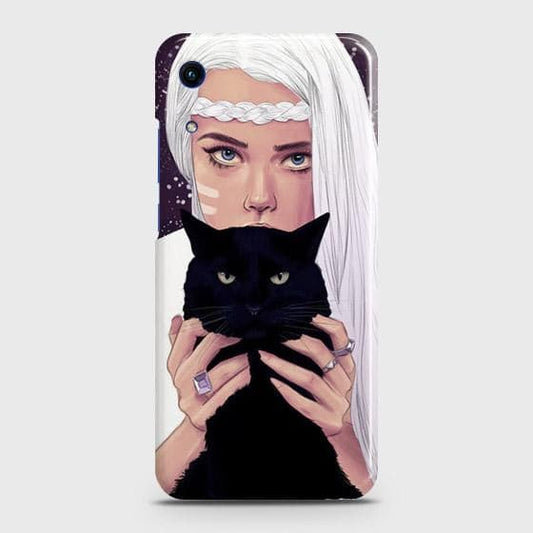 Honor 8A Without Sensor Cut Cover - Trendy Wild Black Cat Printed Hard Case with Life Time Colors Guarantee