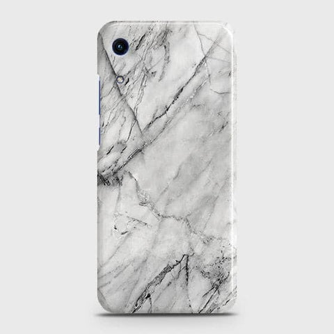 Honor 8A Without Sensor Cut  Cover - Matte Finish - Trendy White Floor Marble Printed Hard Case with Life Time Colors Guarantee - D2