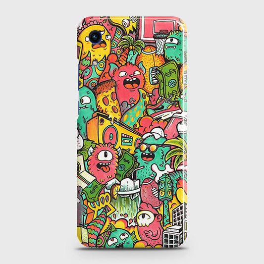 Honor 8A Without Sensor Cut Cover - Matte Finish - Candy Colors Trendy Sticker Collage Printed Hard Case with Life Time Colors Guarantee