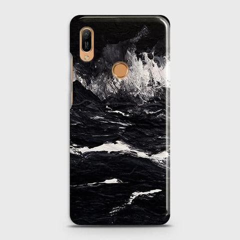 Honor 8A Pro Cover - Black Ocean Marble Trendy Printed Hard Case with Life Time Colors Guarantee
