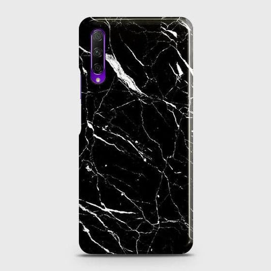 Honor 9X Cover - Trendy Black Marble Printed Hard Case with Life Time Colors Guarantee