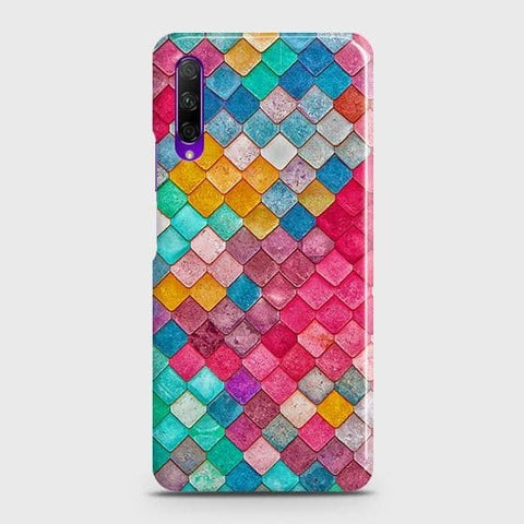 Honor 9X Cover - Chic Colorful Mermaid Printed Hard Case with Life Time Colors Guarantee
