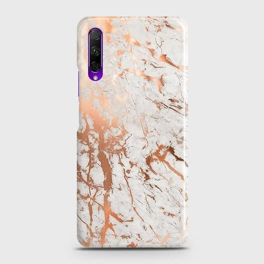 Honor 9X Cover - In Chic Rose Gold Chrome Style Printed Hard Case with Life Time Colors Guarantee