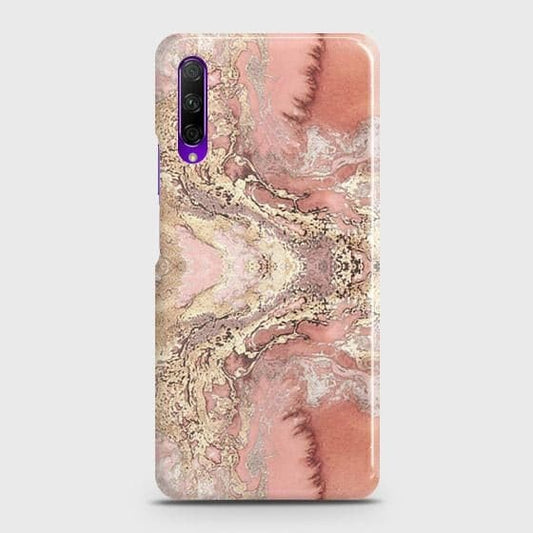 Honor 9X Cover - Trendy Chic Rose Gold Marble Printed Hard Case with Life Time Colors Guarantee