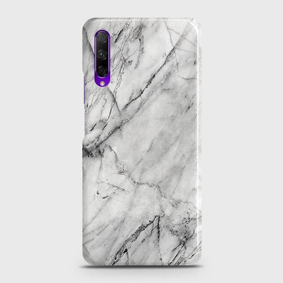 Honor 9X Cover - Matte Finish - Trendy White Floor Marble Printed Hard Case with Life Time Colors Guarantee - D2