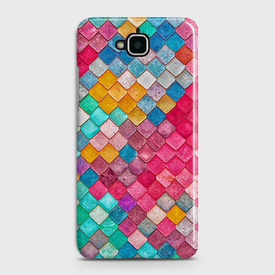 Huawei Y6 Pro 2015 Cover - Chic Colorful Mermaid Printed Hard Case with Life Time Colors Guarantee