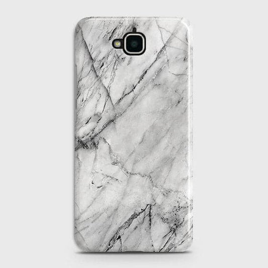 Huawei Y6 Pro 2015 Cover - Matte Finish - Trendy White Floor Marble Printed Hard Case with Life Time Colors Guarantee - D2