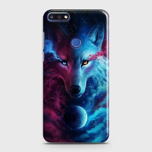 Huawei Honor 7C Cover - Infinity Wolf Trendy Printed Hard Case with Life Time Colors Guarantee