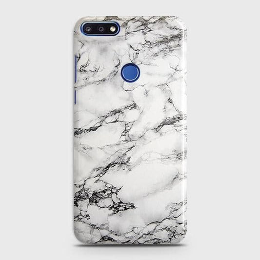 Huawei Honor 7C Cover - Matte Finish - Trendy Mysterious White Marble Printed Hard Case with Life Time Colors Guarantee
