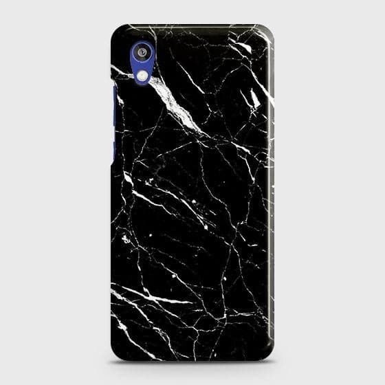 Huawei Honor 8S Cover - Trendy Black Marble Printed Hard Case with Life Time Colors Guarantee
