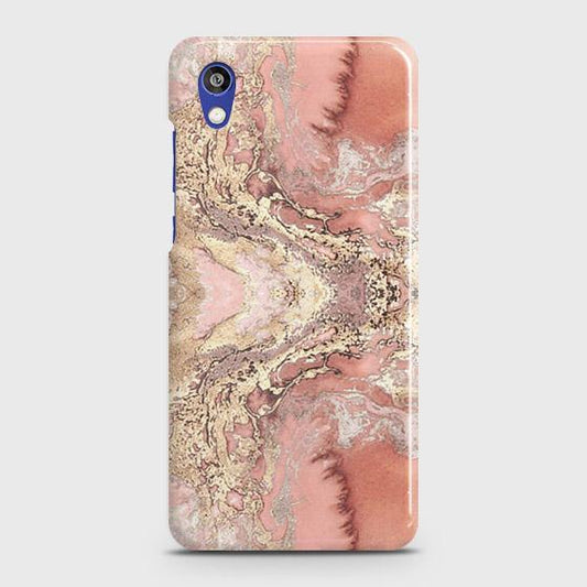 Huawei Honor 8S Cover - Trendy Chic Rose Gold Marble Printed Hard Case with Life Time Colors Guarantee