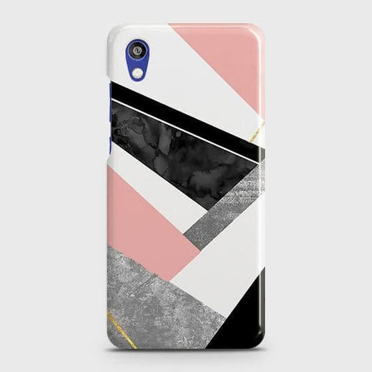 Huawei Honor 8S Cover - Matte Finish - Geometric Luxe Marble Trendy Printed Hard Case with Life Time Colors Guarantee