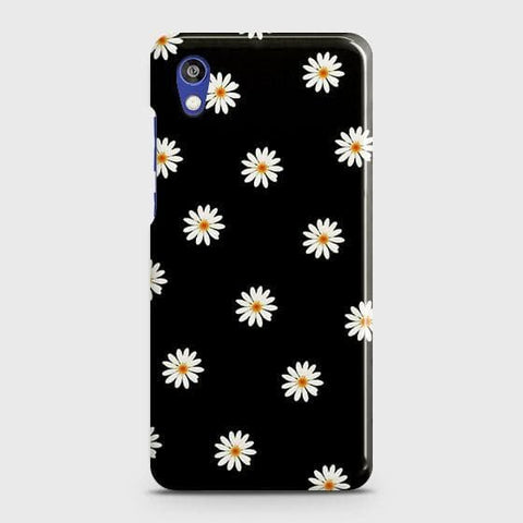 Huawei Honor 8S Cover - Matte Finish - White Bloom Flowers with Black Background Printed Hard Case with Life Time Colors Guarantee