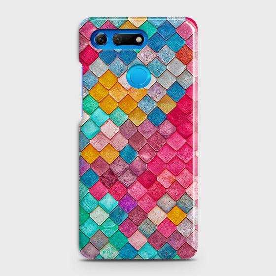 Huawei Honor View 20 Cover - Chic Colorful Mermaid Printed Hard Case with Life Time Colors Guarantee