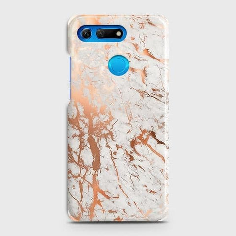 Huawei Honor View 20 Cover - In Chic Rose Gold Chrome Style Printed Hard Case with Life Time Colors Guarantee
