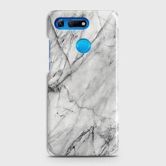 Huawei Honor View 20 Cover - Matte Finish - Trendy White Floor Marble Printed Hard Case with Life Time Colors Guarantee - D2