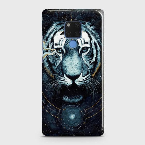 Huawei Mate 20 Cover - Vintage Galaxy Tiger Printed Hard Case with Life Time Colors Guarantee