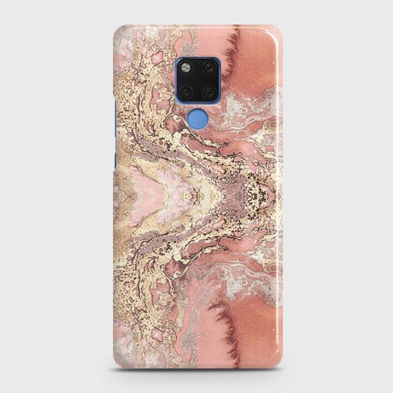 Huawei Mate 20 Cover - Trendy Chic Rose Gold Marble Printed Hard Case with Life Time Colors Guarantee