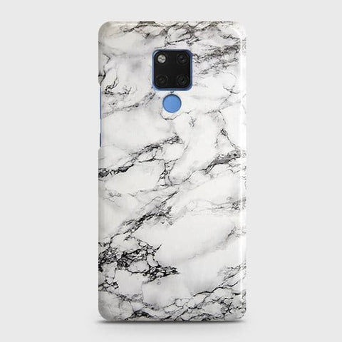Huawei Mate 20 Cover - Matte Finish - Trendy Mysterious White Marble Printed Hard Case with Life Time Colors Guarantee