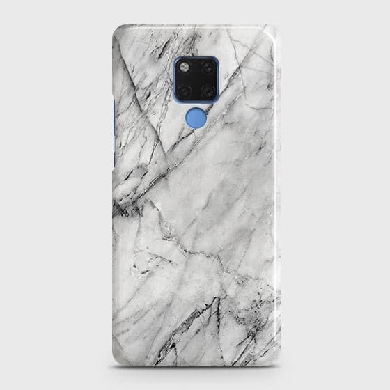 Huawei Mate 20 Cover - Matte Finish - Trendy White Floor Marble Printed Hard Case with Life Time Colors Guarantee - D2