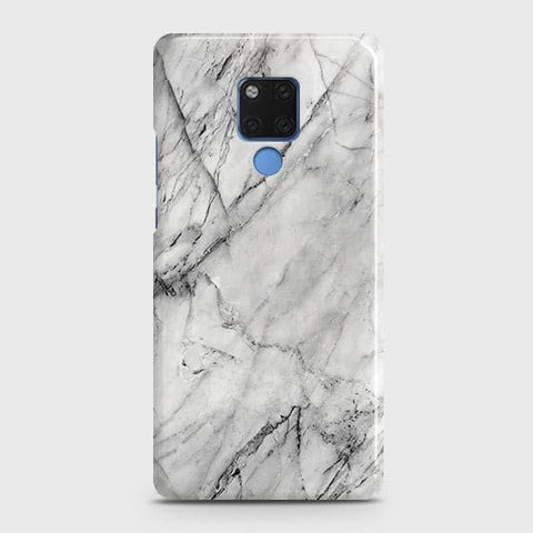 Huawei Mate 20 Cover - Matte Finish - Trendy White Floor Marble Printed Hard Case with Life Time Colors Guarantee - D2