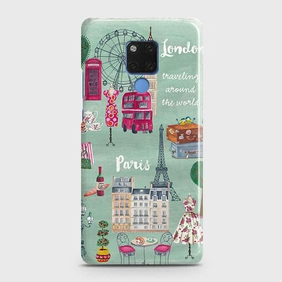 Huawei Mate 20 Cover - Matte Finish - London, Paris, New York ModernPrinted Hard Case with Life Time Colors Guarantee