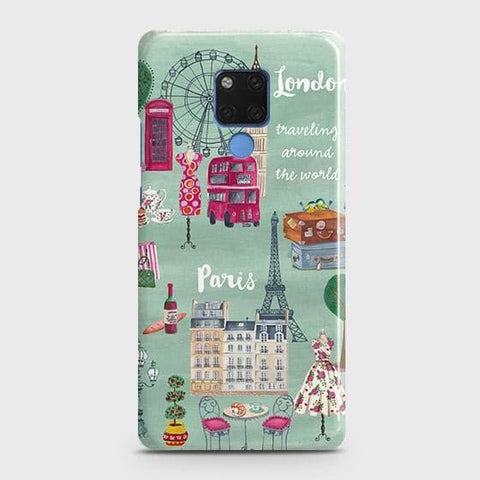 Huawei Mate 20 Cover - Matte Finish - London, Paris, New York ModernPrinted Hard Case with Life Time Colors Guarantee