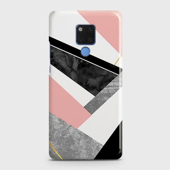 Huawei Mate 20 Cover - Matte Finish - Geometric Luxe Marble Trendy Printed Hard Case with Life Time Colors Guarantee