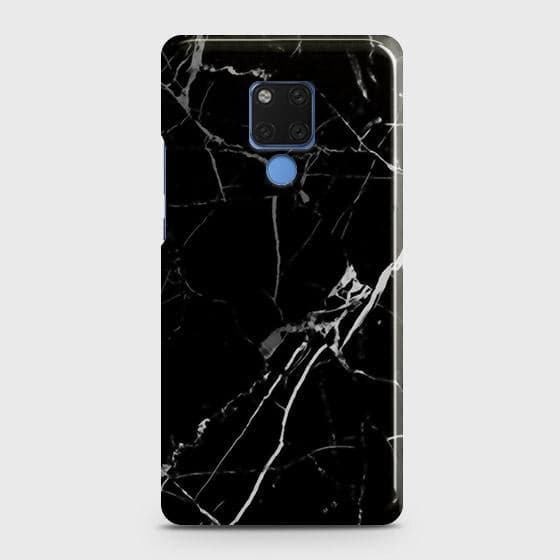 Huawei Mate 20 Cover - Black Modern Classic Marble Printed Hard Case with Life Time Colors Guarantee