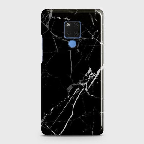 Huawei Mate 20 Cover - Black Modern Classic Marble Printed Hard Case with Life Time Colors Guarantee