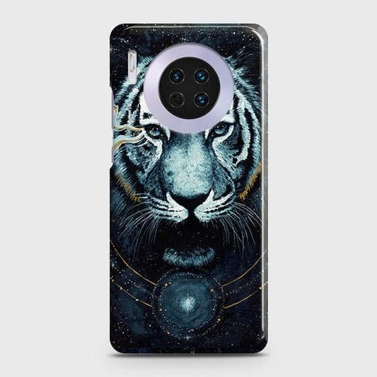 Huawei Mate 30 Cover - Vintage Galaxy Tiger Printed Hard Case with Life Time Colors Guarantee