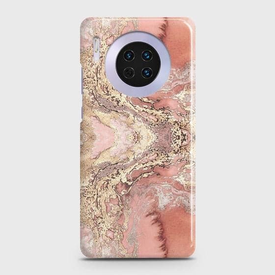 Huawei Mate 30 Cover - Trendy Chic Rose Gold Marble Printed Hard Case with Life Time Colors Guarantee