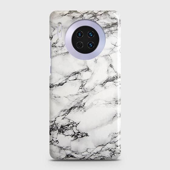 Huawei Mate 30 Cover - Matte Finish - Trendy Mysterious White Marble Printed Hard Case with Life Time Colors Guarantee