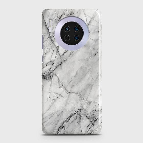 Huawei Mate 30 Cover - Matte Finish - Trendy White Floor Marble Printed Hard Case with Life Time Colors Guarantee - D2