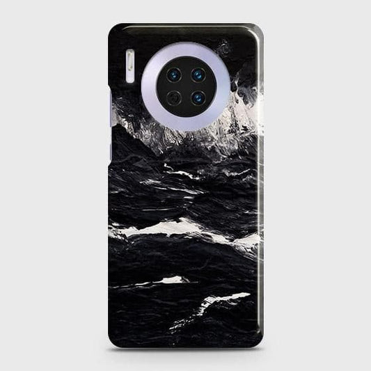Huawei Mate 30 Cover - Black Ocean Marble Trendy Printed Hard Case with Life Time Colors Guarantee